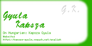 gyula kapsza business card